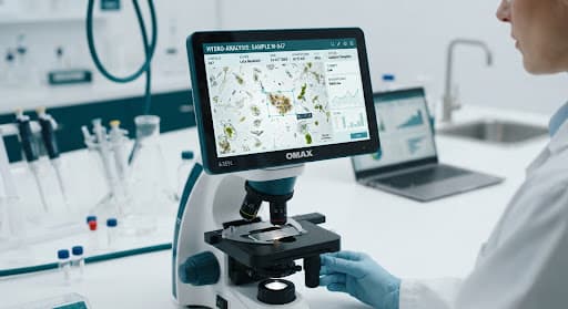 Análisis de muestras de agua en laboratorio